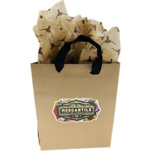 Pioneer Woman Bag Gift Shopping Brown Tissue Paper Cattle Mercantile Handles